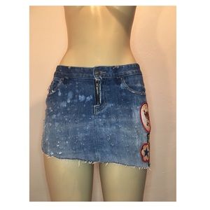 Asymmetrical denim skirt